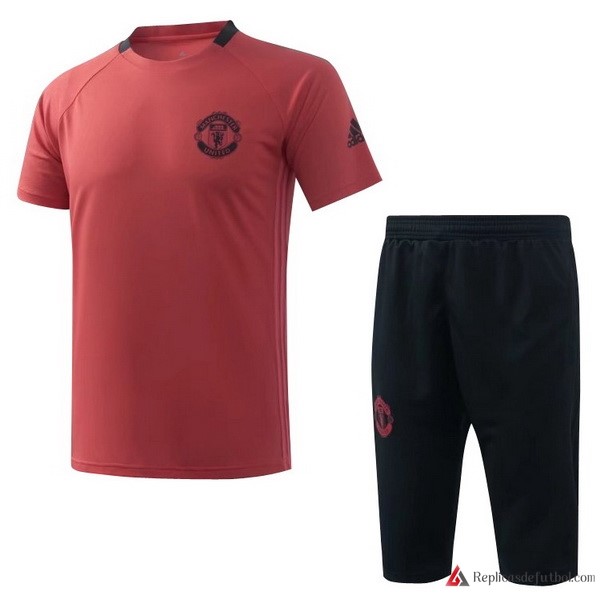 Camiseta Entrenamiento Manchester United Conjunto Completo 2017-2018 Naranja